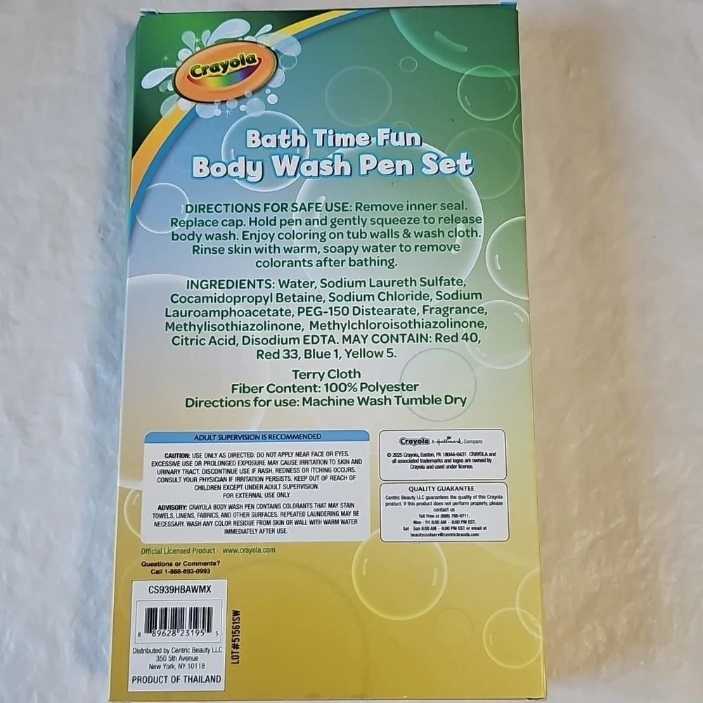 Crayola Body Wash Pen Set, 6 Pieces, 5oz New